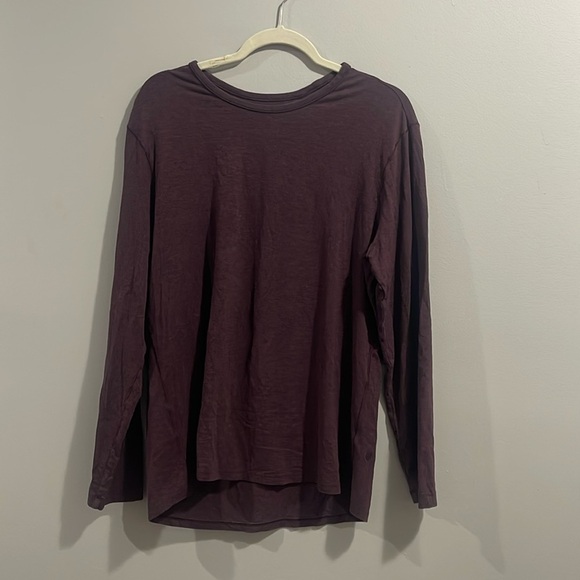 LuluLemon LongSleeve Athletic Gym LS Shirt Maroon Burgundy Red Men's Size L - Picture 1 of 7